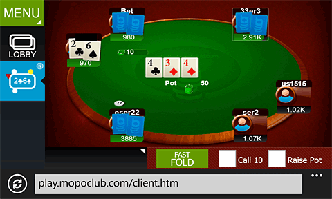 Next! poker on windows phone
